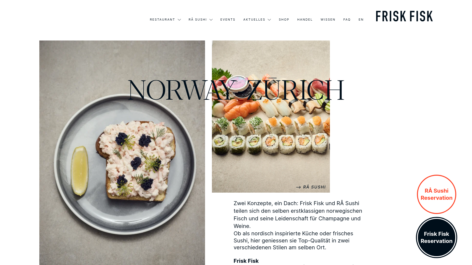 Screenshot der Website von FriskFisk